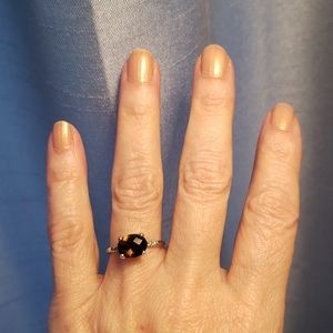 Sterling 925 silver and Smokey Topaz w/ dia. ring